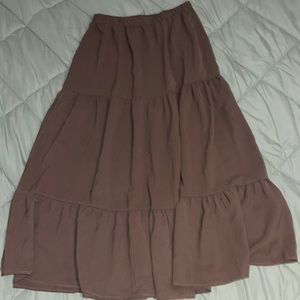 Cider Brown Tiered Skirt